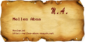 Melles Absa névjegykártya